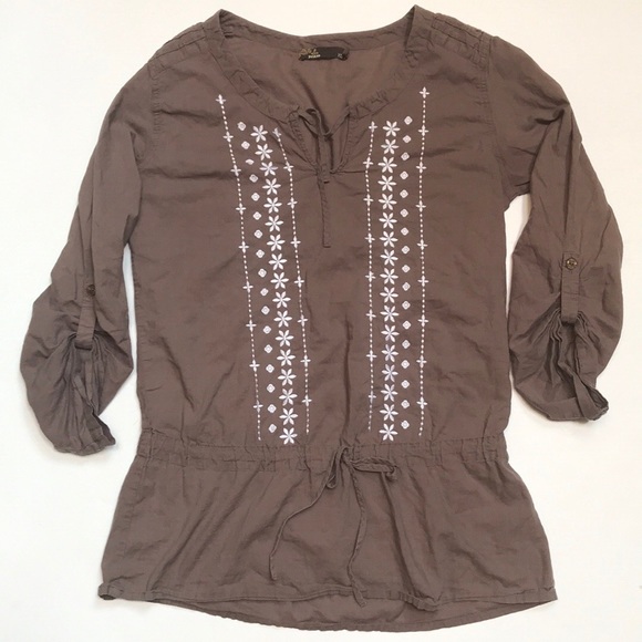 Prana Tops - Prana Embroidered Drop Waist Tunic Top
